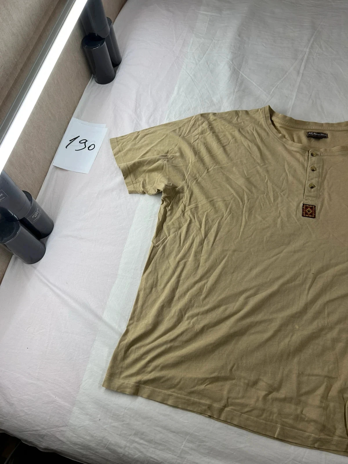 Beige vintage T-shirt atlas voor heren – photo 3